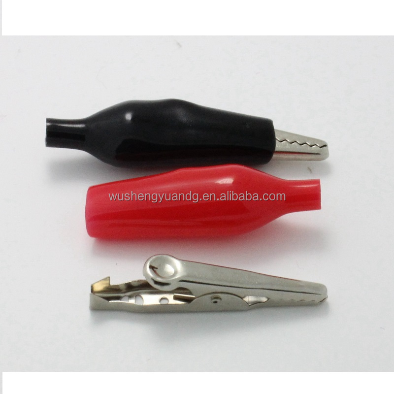 Оптовая продажа, защитный изолированный крокодил среднего размера, зажим для защиты окружающей среды, никелированный зажим для батареи 5A