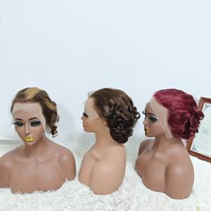 Promoción: Pelucas de Cabello Humano con Frontal de Encaje 13x4 sin Pegamento, Ondas Sueltas, Cabello Virgen, Pelucas Bob Coloridas de 10-16 Pulgadas, Venta al por Mayor - Product Image 2