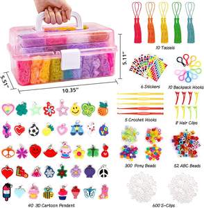 Máquina portátil de tejer a mano de arcoíris DIY, juguete de plástico para niños para hacer pulseras coloridas, juguetes de aprendizaje divertidos para niños - Product Image 6