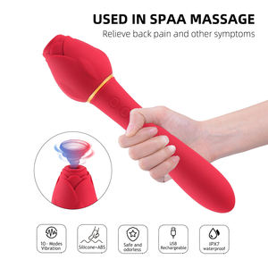 Sex <span class=keywords><strong>Rod</strong></span> Dupla Face Rose Chupando Mulheres Clitoriano chupando Vibrador Rose Masturbador brinquedo do sexo vibrando massager Sexy dildo sucção - Product Image 4