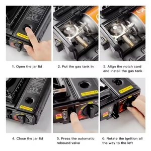 Portable Butane Gas <b>Stove</b> with Carrying Case Piezo Ignition Single Burner Camping <b>Stove</b> for Outdoor Cooking Picnic BBQ - Product Image 5