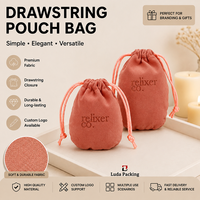 Pochette de montre en velours suédé avec logo gaufré, sac à bijoux de luxe à cordon, emballage en velours personnalisé pour le stockage de cadeaux de marques haut de gamme