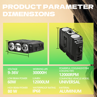 Projecteurs LED haute puissance 220W avec ventilateur de refroidissement, projecteur de voiture à 3 lentilles, 12V 24V, antibrouillard Bi-LED, projecteurs LED pour moto, pour camions