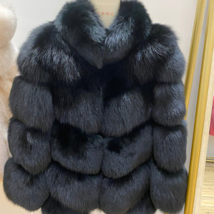 <span class=keywords><strong>Veste</strong></span> en Fourrure de Renard Entier pour <span class=keywords><strong>Femme</strong></span>, à la Mode, Style Court, Col Debout, Manches Longues, Style Élégant - Product Image 2