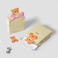 Lot de 10 boîtes cadeaux en papier faites à la main en forme d'ours pour bonbons, idéales pour les fêtes d'anniversaire et les baby showers