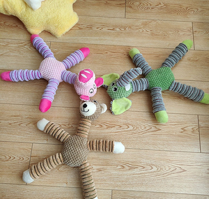 Jouet pour chien en peluche résistant aux morsures, motif animal de dessin animé, avec couineur, interactif, pour animaux de compagnie, vente en gros - Product Image 5