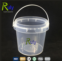 Seau en plastique transparent de qualité alimentaire de 1 kg avec couvercles