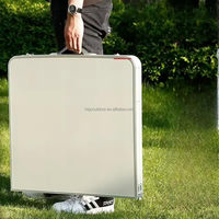 Leichter Aluminium-Klapptisch mit Stühlen, 8ft, 7ft, 6ft, für Camping, Picknick, Eierrolle, Modern, Tragbar, Outdoor, Faltbar, Essbereich