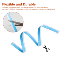 Bande lumineuse de jour RVB pour voiture étanche à l'eau 30cm 45cm 60cm Guide de tube souple flexible phare de LED bande lumineuse