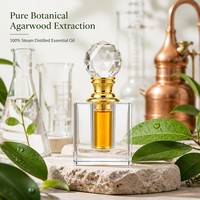 Huile Essentielle d'Agarwood 100% Pure Oud Attar Distillée à la Vapeur Arôme Boisé Oriental 1ml 3ml Flacon en Cristal de Luxe