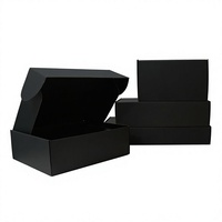 Boîtes d'emballage noires tendance de luxe sur mesure, boîte d'expédition personnalisée anti-écrasement pour la livraison de cadeaux de marque, usine chinoise