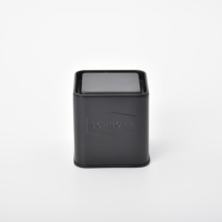 Boîte de rangement carrée noire en fer blanc électrolytique recyclé, personnalisée, de qualité supérieure, pour poudre épicée, 66 mm, format cube, best-seller