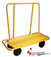 Chariot industriel à 4 roues pour panneaux, chariot à plateforme robuste pour cloisons sèches