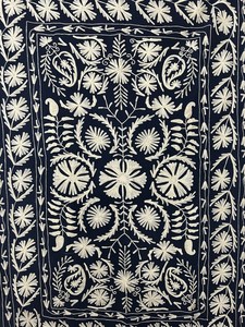 Traditional Uzbek Suzani Cotton <b>Throw</b> Hand Embroidered <b>Bed</b> <b>Cover</b> Colorful Boho Wall Hanging Textile - Product Image 4