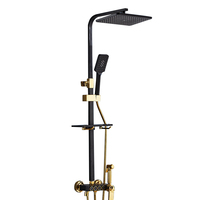 47 vente en gros de robinets thermostatiques de salle de bain robinets de douches à quatre niveaux pommes de douche laiton noir doré à quatre vitesses