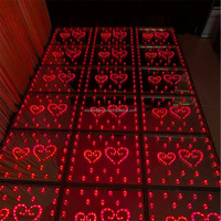 Miroir de luxe pour scène de fête, piste de danse lumineuse RVB, piste de danse ronde et rectangulaire pour salle d'événements