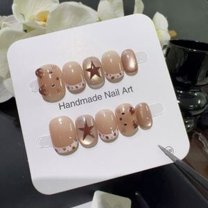 10 piezas de manicura francesa pintada a mano en 3D <span class=keywords><strong>para</strong></span> un cutis claro - Product Image 5