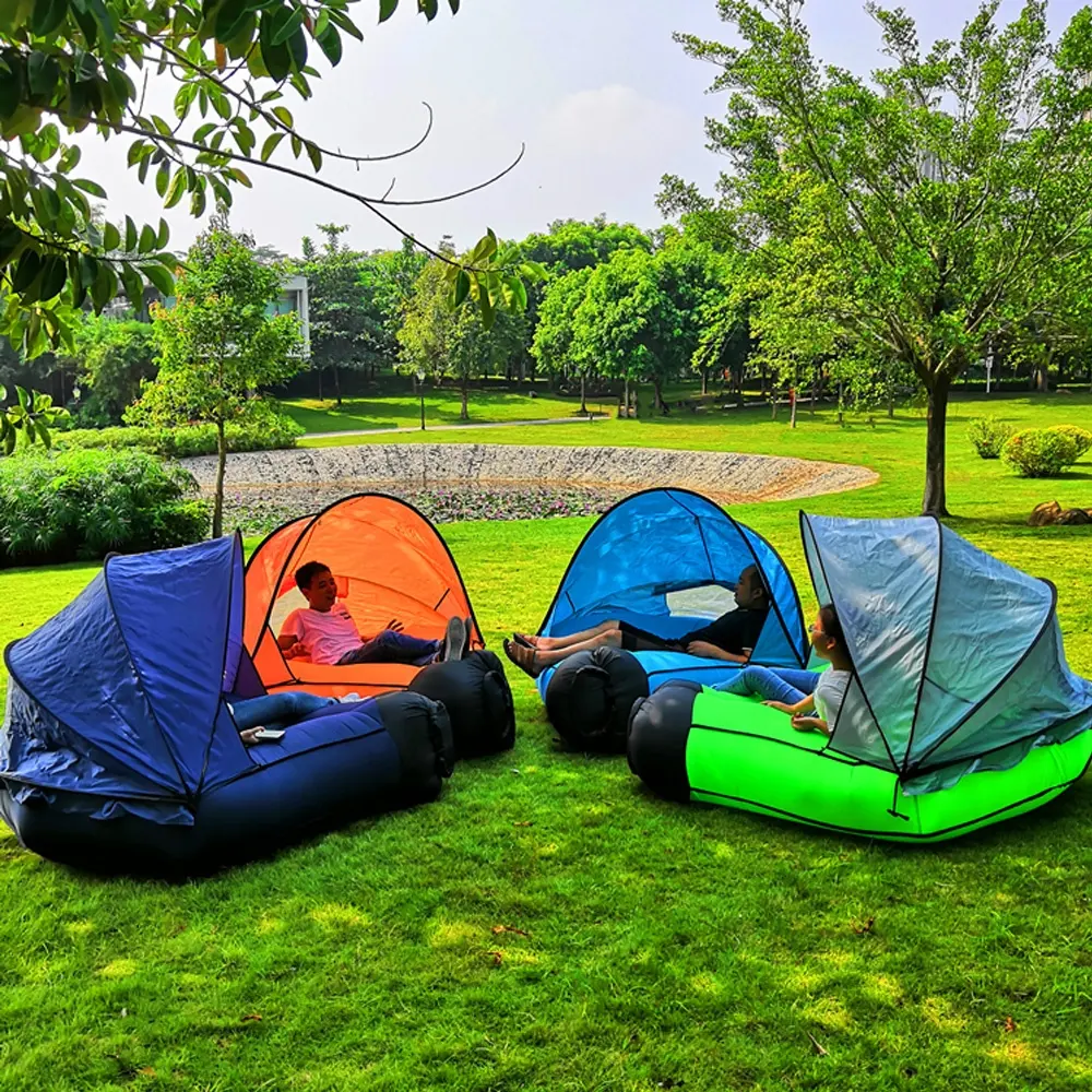Палатка для кемпинга, надувной диван для отдыха на открытом воздухе, спальный мешок с навесом из стекловолокна
