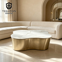 Table basse au design innovant, prix d'usine, sur mesure, nouveau design populaire avec structure en métal/laiton pour la maison et l'hôtel