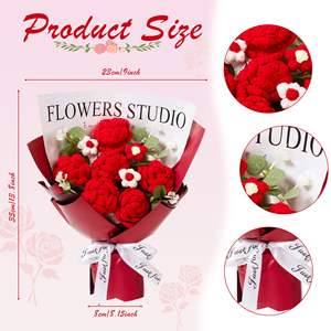 Bouquet di Fiori Lavorato a Mano all'Uncinetto, Miglior Regalo per Fidanzata, Mamma, Donne, San Valentino, Decorazione Casa, Matrimonio - Product Image 5