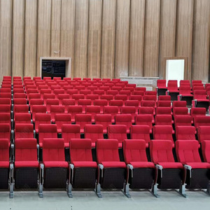 Chaises de théâtre Manwa Expo HB607 en noyer rouge avec accoudoirs pour auditorium, école, terrain de sport, gradins - Product Image 1