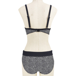 <span class=keywords><strong>Maillot</strong></span> <span class=keywords><strong>de</strong></span> <span class=keywords><strong>bain</strong></span> <span class=keywords><strong>de</strong></span> plage personnalisé à pois blancs pour femmes, ensemble bikini deux pièces avec haut à nœud papillon et <span class=keywords><strong>bas</strong></span> triangle, bretelles réglables - Product Image 5