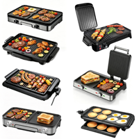 Gril électrique sans fumée RSC pour viande, barbecue d'intérieur, amovible, antiadhésif, avec contrôle de température, modèle EG009