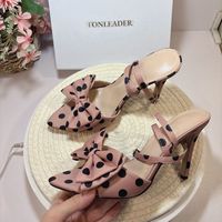 Escarpins élégants à bout pointu et nœud à pois pour femme, avec bride cheville, idéaux pour les rendez-vous, mariages et soirées