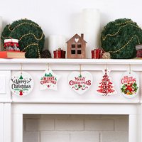 Ornements en céramique vierges de sublimation de cœur rond au design moderne personnalisé de 3 pouces Décoration familiale de Noël personnalisée