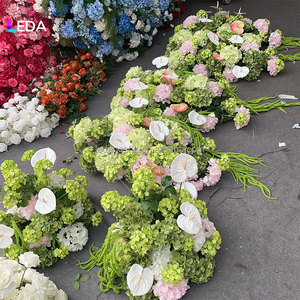 LEDA ดอกไม้ประดิษฐ์แบบผ้าไหมขายดี รุ่นไฮเดรนเยีย สีเขียวปาล์ม สีขาว สำหรับตกแต่งโต๊ะ - Product Image 3