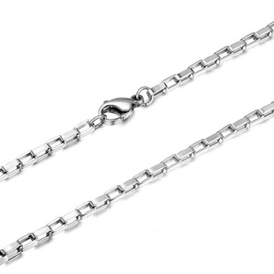 Unisex <b>Titanium</b> Steel Box <b>Chain</b> Necklace 2.0mm 3.0mm Geometric Rectangle Everyday Wear CE503 - Product Image 5