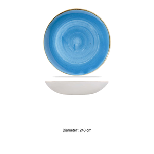 จานซุปทรงโค้งสีน้ำเงินเข้ม Churchill Marine Blue Deep Soup Plate Coupe Stonecast Speckled ขนาด 24.8 ซม. สำหรับร้านอาหาร โรงแรม จัดเลี้ยง ขายส่ง - Product Image 3