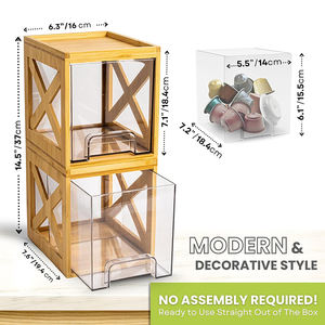 Libreria da Scrivania in Bambù WDF con 2 Cassetti, Scaffale Portaoggetti in Legno e Organizzatore Espositivo - Product Image 3