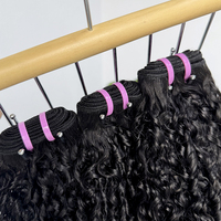 Extensiones de Cabello Vietnamita Virgen con Cutícula Alineada, Doble Trama, Grado 10A, Brillante, Suave, Rizado Pequeño Tipo Pixie, Negro Natural