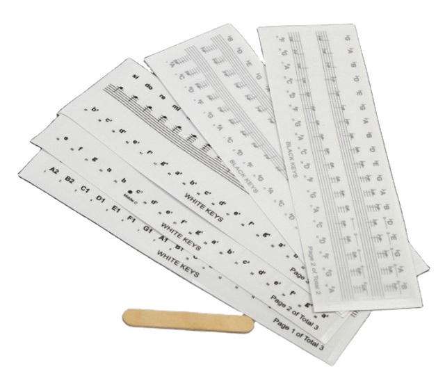 Transparent Piano Keyboard Music Note Full Set Stickers
