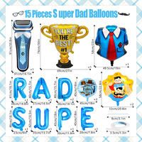 Nouveau Design Marque MIQI Super Papa Fête des Pères Vous êtes le meilleur rasoir Champion Ballons en feuille Impression couleur Option Logo Personnalisé Fêtes