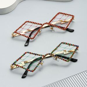 Gafas de Malla con Montura de Aleación y Diamantes Incrustados sin Lentes para Mujer, Lujo 2025, Venta al por Mayor - Product Image 6