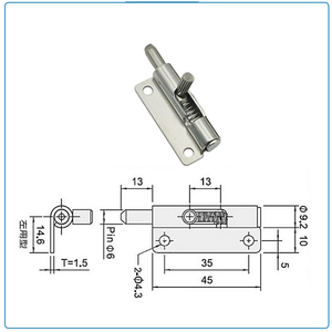 304 Pestillo de resorte de acero inoxidable L/R Bisagra de puerta telescópica Bisagra simétrica extraíble Pasador de puerta - Product Image 5