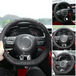 Funda para Volante de Cuero de 38 cm, Negra con Franja Roja, Universal para las Cuatro Estaciones - Product Image 3