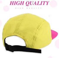 Casquette de baseball néon 5 panneaux en gros, style rétro années 80-90, en nylon réglable, sportive, tropicale, respirante et imperméable pour femmes, hommes et adultes
