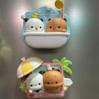 Lot de 8 figurines Bubu Dudu Bear en PVC, série aimants de réfrigérateur, boîte mystère, figurines miniatures de dessins animés adorables, 100 % originales, pour les 14 ans et plus