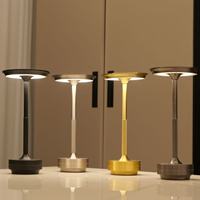 Lampe de bureau sans fil en métal, lampe de table LED tactile rechargeable et à intensité variable pour restaurant, café, hôtel, complexe hôtelier, banquet, jardin, mariage