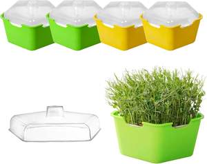 Nampan penumbuh Wheatgrass sehat, Sprouter biji bebas tanah kapasitas besar PP dengan tutup dapat digunakan kembali - Product Image 5