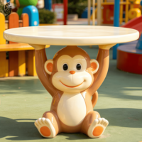 Statue de table en fibre de verre personnalisée en forme d'animal de dessin animé pour la décoration moderne de la maison et des restaurants