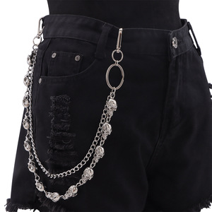 โซ่คาดเอวโลหะรูปหัวกะโหลกสองชั้นสไตล์พังก์ฮิปฮอปเครื่องประดับแฟชั่นสำหรับสวมใส่ทุกวัน - Product Image 6