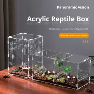 Caja de cría de reptiles acrílica moderna transparente para mascotas, <span class=keywords><strong>Mantis</strong></span>, Cricket, serpiente, unicornio, escarabajo, Caracol, <span class=keywords><strong>cangrejo</strong></span> ermitaño, recinto de montaje - Product Image 5