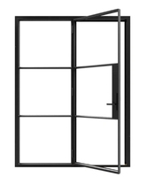 Porte battante en acier et verre de conception française, très vendue, avec isolation acoustique pour villa, salon, hôtel et cave à vin