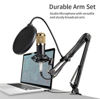 Micrófono de Condensador XLR con Tarjeta de Sonido USB Portátil BM800 para Grabación en Vivo, Estudio, Podcast y Karaoke