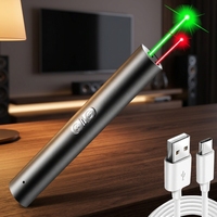 Puntatore Laser 2 in 1 ad Alta Potenza con Luce Verde e Rossa, Strumento a Doppio Uso per Escursionismo e Soccorso all'Aperto e Divertente Giocattolo per Gatti