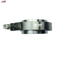 BJR Auto Parts Collier de serrage en V pour tuyau d'échappement en acier inoxydable argenté, largeur réglable 2" 2.5" 3", pour embout de silencieux